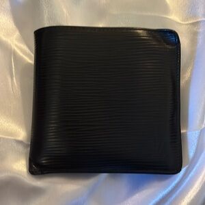 Louis Vuitton Black Leather Bifold Wallet
